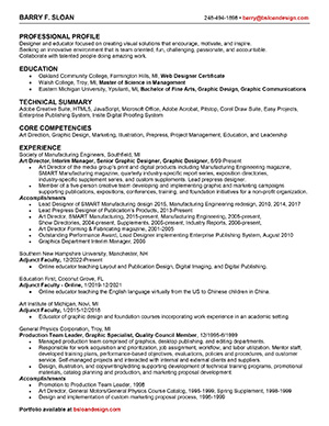 Barry Sloan Professional Resume